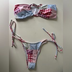 Shein Patchwork Bikini Set